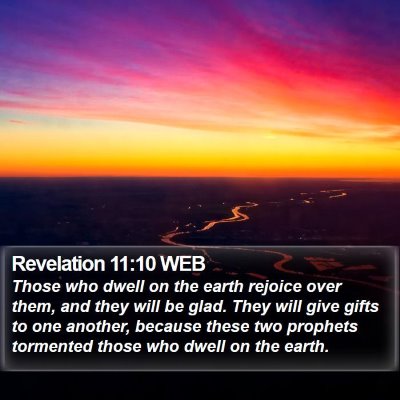 Revelation 11:10 WEB Bible Verse Image