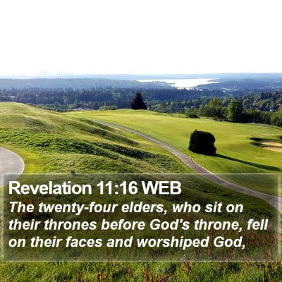 Revelation 11:16 WEB Bible Verse Image
