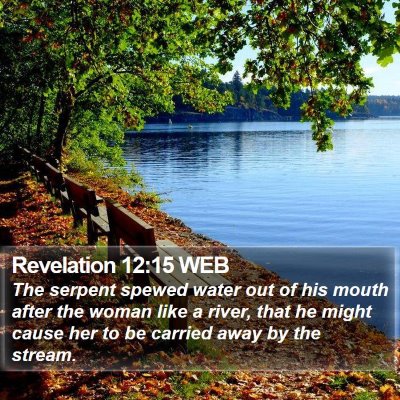 Revelation 12:15 WEB Bible Verse Image
