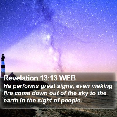 Revelation 13:13 WEB Bible Verse Image