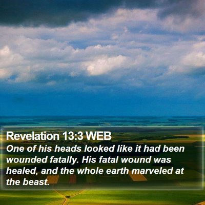 Revelation 13:3 WEB Bible Verse Image