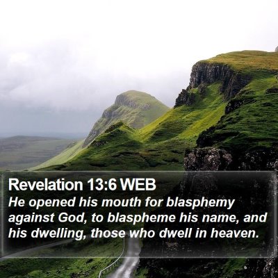 Revelation 13:6 WEB Bible Verse Image