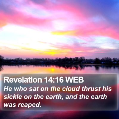 Revelation 14:16 WEB Bible Verse Image