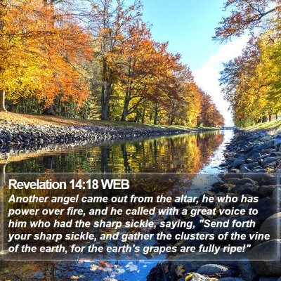 Revelation 14:18 WEB Bible Verse Image