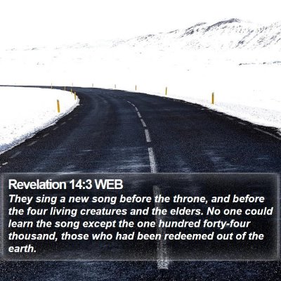 Revelation 14:3 WEB Bible Verse Image