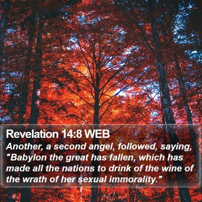 Revelation 14:8 WEB Bible Verse Image