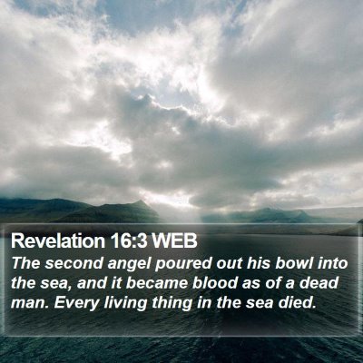 Revelation 16:3 WEB Bible Verse Image