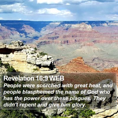 Revelation 16:9 WEB Bible Verse Image