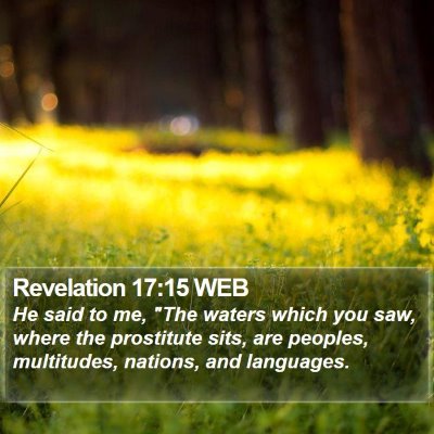 Revelation 17:15 WEB Bible Verse Image