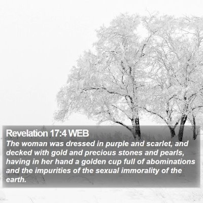 Revelation 17:4 WEB Bible Verse Image