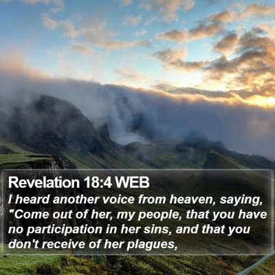 Revelation 18:4 WEB Bible Verse Image