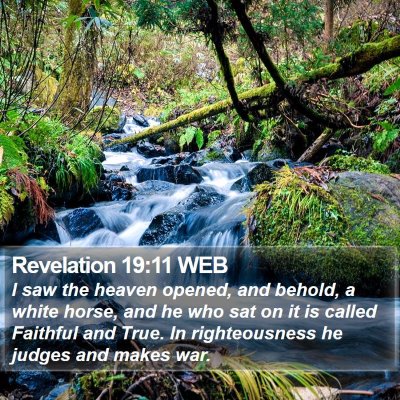 Revelation 19:11 WEB Bible Verse Image