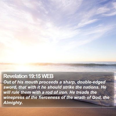Revelation 19:15 WEB Bible Verse Image