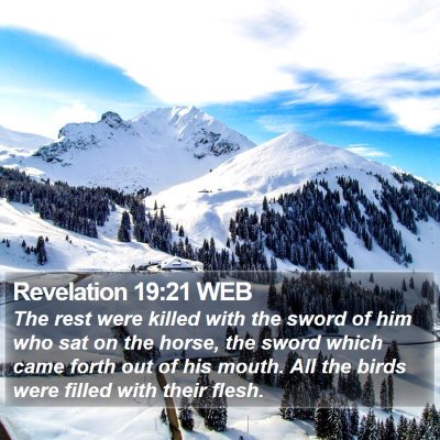 Revelation 19:21 WEB Bible Verse Image