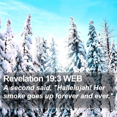Revelation 19:3 WEB Bible Verse Image