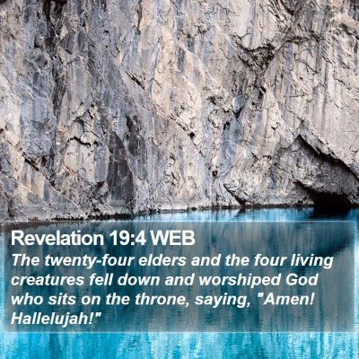 Revelation 19:4 WEB Bible Verse Image