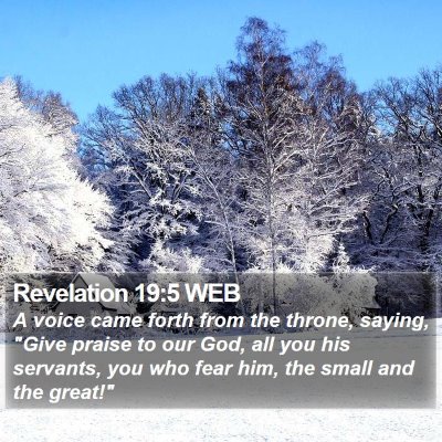 Revelation 19:5 WEB Bible Verse Image