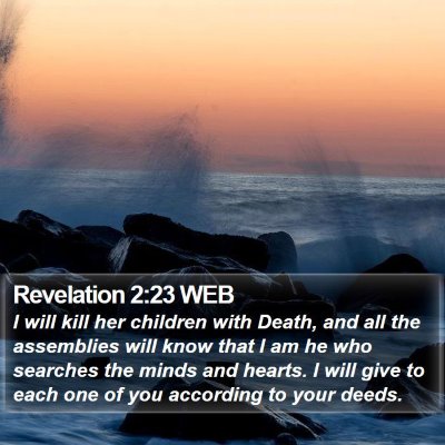 Revelation 2:23 WEB Bible Verse Image