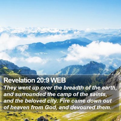 Revelation 20:9 WEB Bible Verse Image