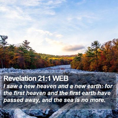 Revelation 21:1 WEB Bible Verse Image