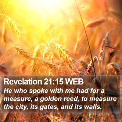 Revelation 21:15 WEB Bible Verse Image