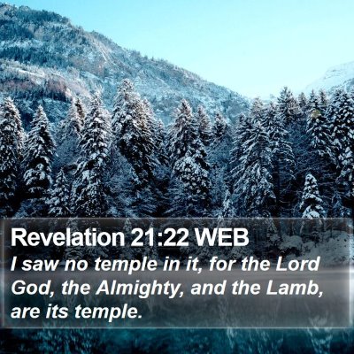 Revelation 21:22 WEB Bible Verse Image
