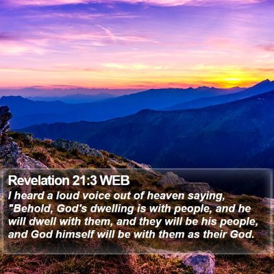 Revelation 21:3 WEB Bible Verse Image