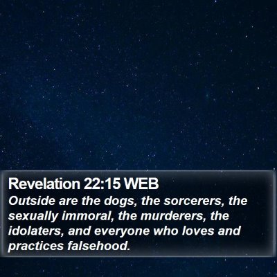Revelation 22:15 WEB Bible Verse Image