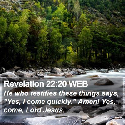 Revelation 22:20 WEB Bible Verse Image