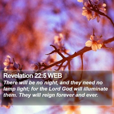 Revelation 22:5 WEB Bible Verse Image