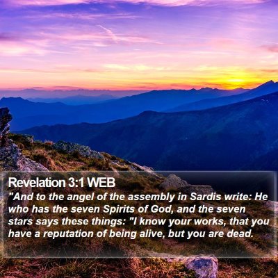 Revelation 3:1 WEB Bible Verse Image
