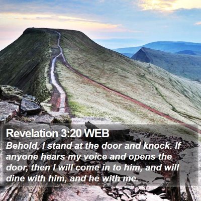 Revelation 3:20 WEB Bible Verse Image