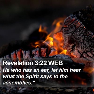 Revelation 3:22 WEB Bible Verse Image