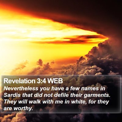 Revelation 3:4 WEB Bible Verse Image
