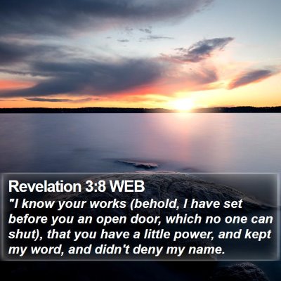 Revelation 3:8 WEB Bible Verse Image