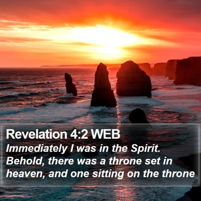 Revelation 4:2 WEB Bible Verse Image