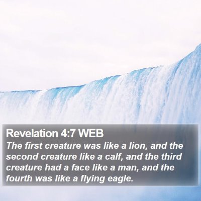 Revelation 4:7 WEB Bible Verse Image