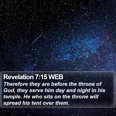 Revelation 7:15 WEB Bible Verse Image