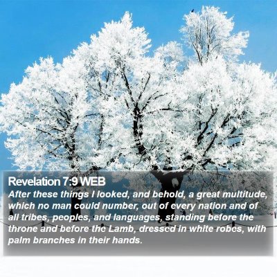 Revelation 7:9 WEB Bible Verse Image