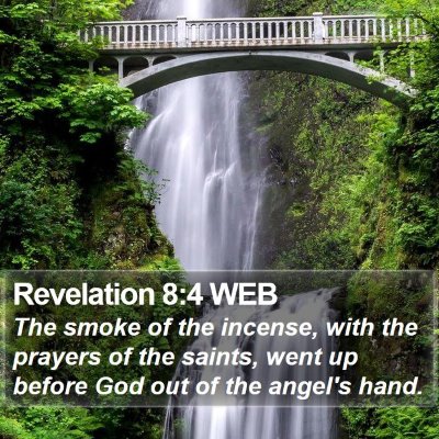 Revelation 8:4 WEB Bible Verse Image
