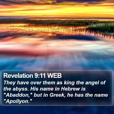 Revelation 9:11 WEB Bible Verse Image