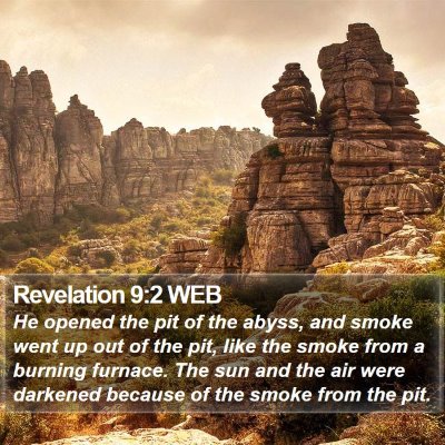 Revelation 9:2 WEB Bible Verse Image