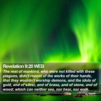 Revelation 9:20 WEB Bible Verse Image