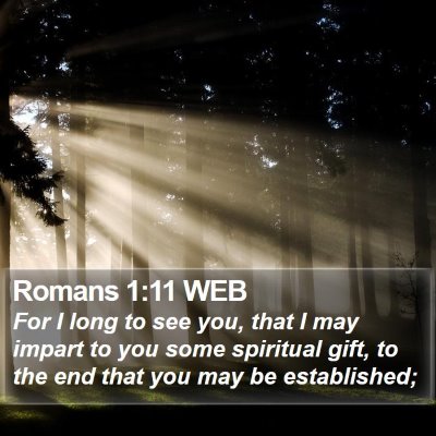 Romans 1:11 WEB Bible Verse Image