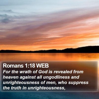 Romans 1:18 WEB Bible Verse Image