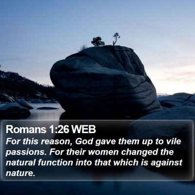 Romans 1:26 WEB Bible Verse Image