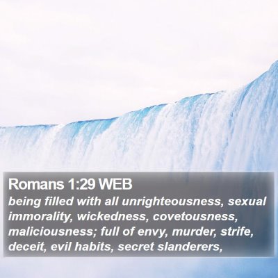 Romans 1:29 WEB Bible Verse Image