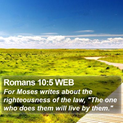 Romans 10:5 WEB Bible Verse Image