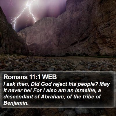 Romans 11:1 WEB Bible Verse Image