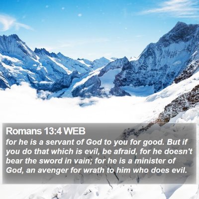 Romans 13:4 WEB Bible Verse Image